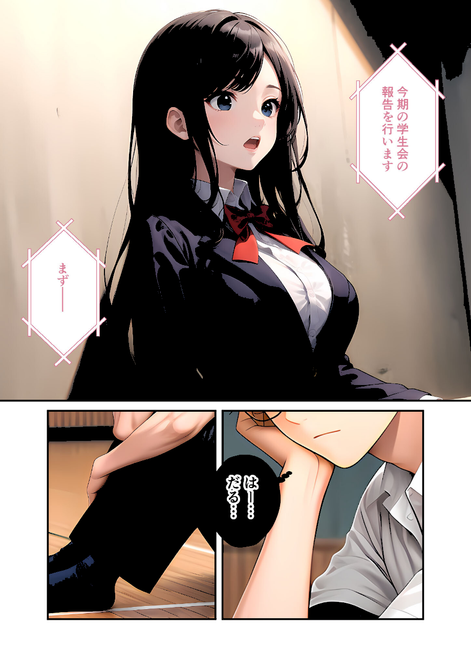 陰キャの僕、透視の力を手に入れる。第十四話 〜男嫌いな会長サマの無様な全校集会〜 モザイク版  エロ画像4