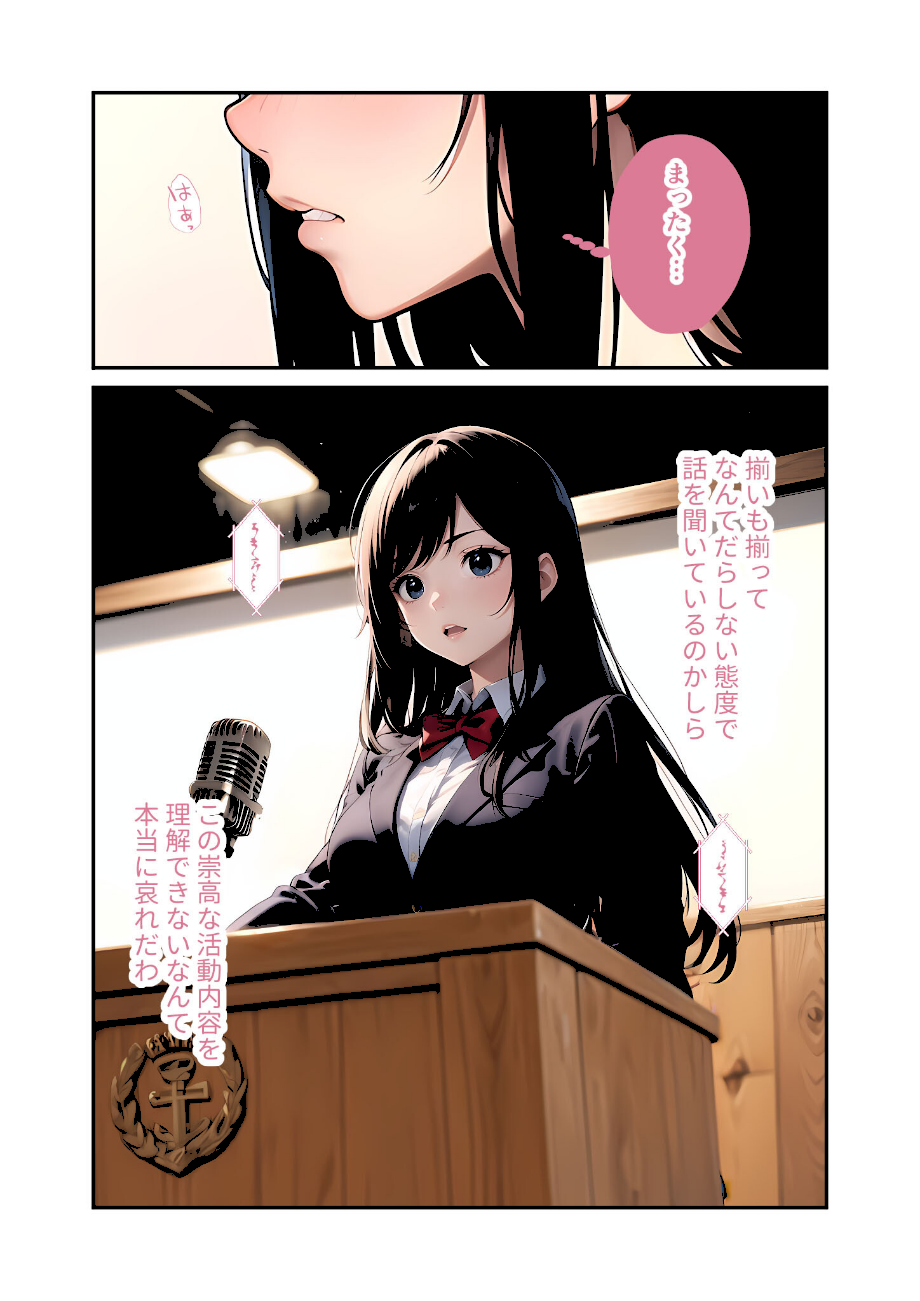 陰キャの僕、透視の力を手に入れる。第十四話 〜男嫌いな会長サマの無様な全校集会〜 モザイク版  エロ画像8